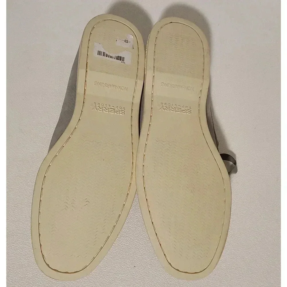 SPERRY Top Sider Suede Boat Shoes GRAY With Ribbon Laces Women’s SZ 9 M - Picture 7 of 8